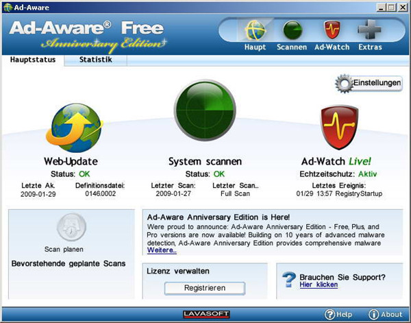 AdAware殺毒軟件截圖