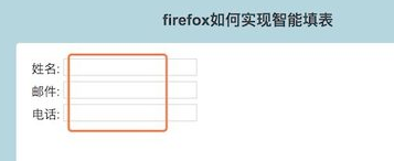 Firefox如何实现智能填表
