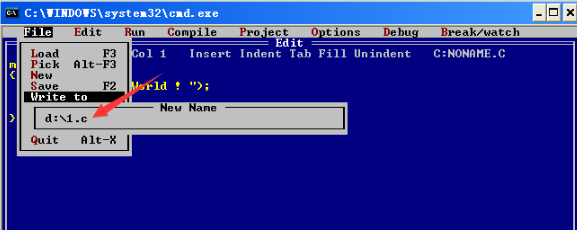 Turbo C 2.0如何保存程序