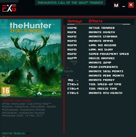 猎人：荒野的呼唤十五项修改器 v1.52 FutureX版