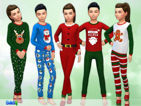 模拟人生4小孩子圣诞睡衣MOD 绿色免费版