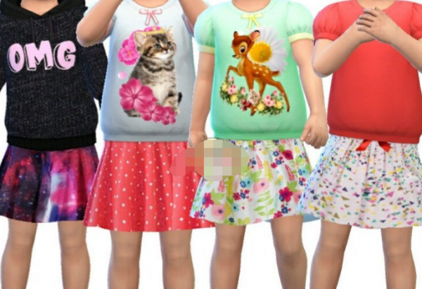 模拟人生4女童彩色可爱短裙MOD下载 免费版
