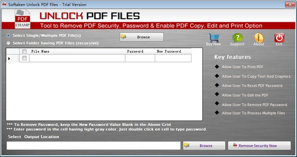 Softaken Unlock PDF Files
