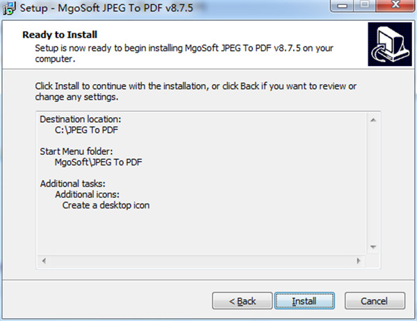 Mgosoft JPEG to PDF Converter特別版安裝步驟4截圖