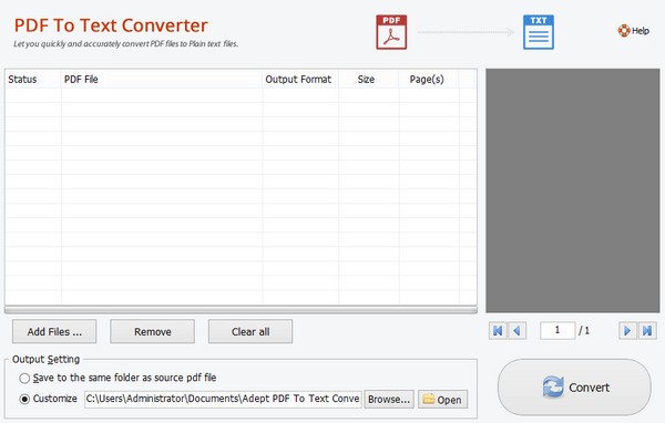 Adept PDF to Text Converter免费版
