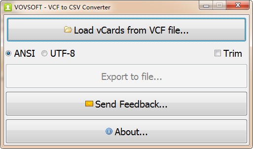 VovSoft VCF to CSV Converter官方版