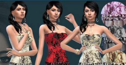 模拟人生4优雅的花边褶皱连衣裙MOD v1.0 Merci版