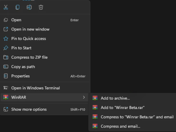 WinRAR免注册版支持Windows 11新版右键菜单3