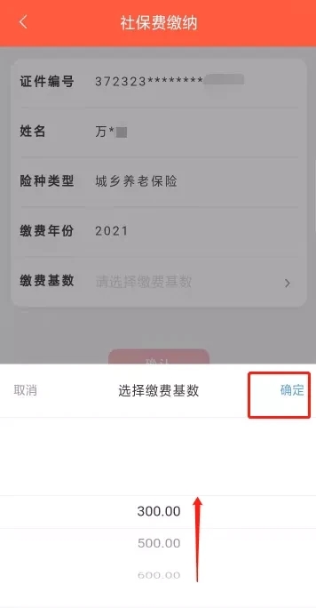 滨州智慧人社app城乡居民养老保险缴费操作流程8