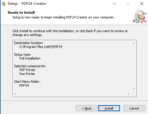 PDF24 Creator百度云安裝步驟5