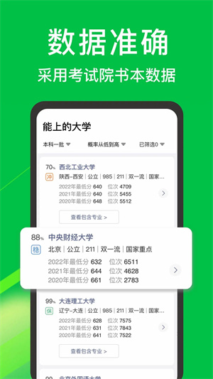 圓夢志愿app軟件特色