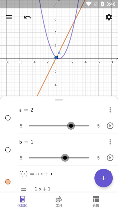 GeoGebra計(jì)算器套件安卓版如何使用參數(shù)創(chuàng)建函數(shù)5