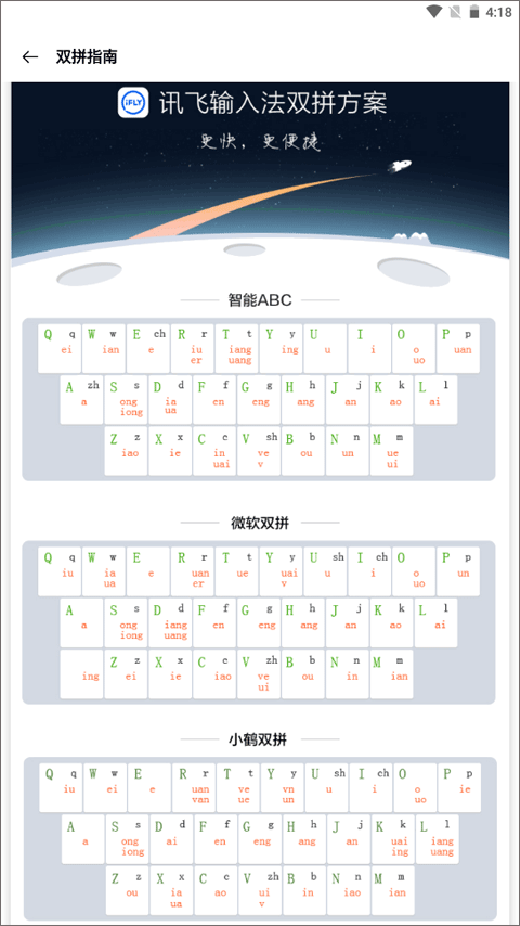 讯飞输入法OPPO专用版最新版本双拼方案说明1