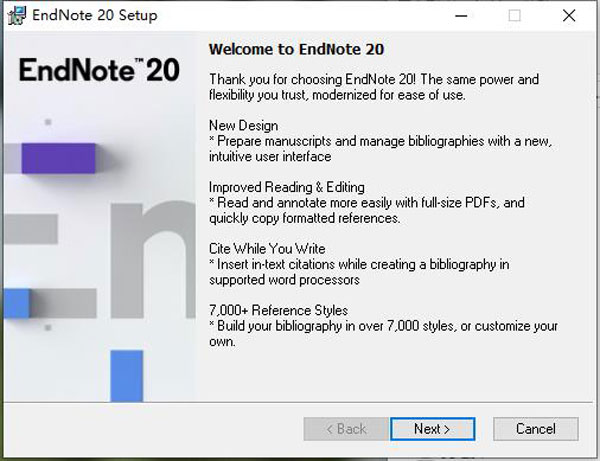 Endnote20官方版安裝教程截圖1