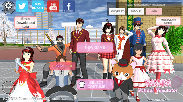 Sakura School Simulator內置菜單版游戲特點