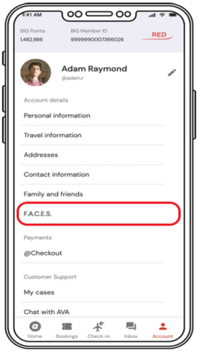 airasia app如何访问 FACES？2