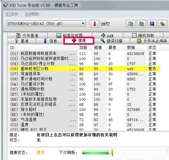 HD Tune Pro硬盤檢測工具破解版健康狀態(tài)解讀4