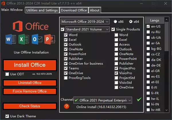 Office 2013-2024 C2R Install汉化版 第2张图片