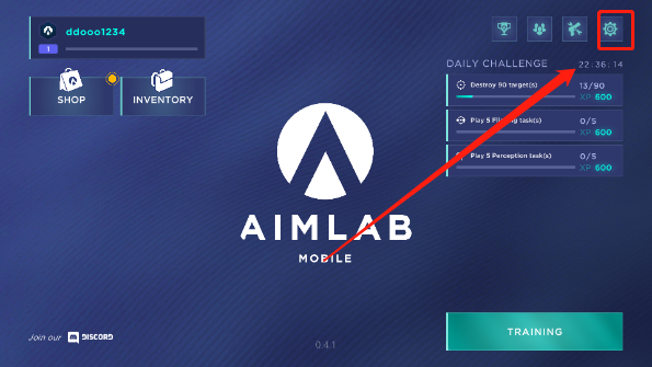 aimlab手機版調(diào)整靈敏度教程1