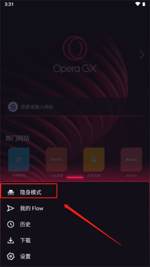 Opera gx瀏覽器安卓版隱身模式怎么開截圖2