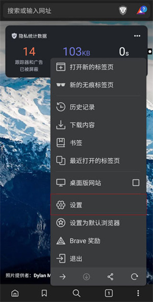 Brave浏览器手机版怎么设置全新主页