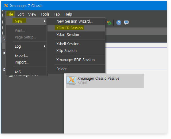使用Xmanger Classic被动会话1