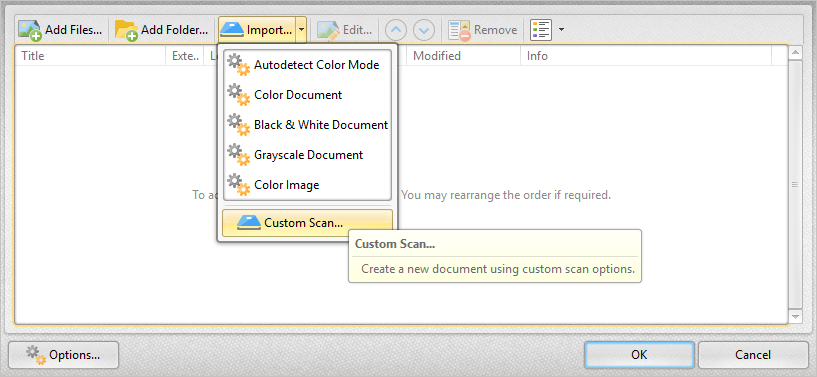 从多个扫描页面创建单个PDF文档2