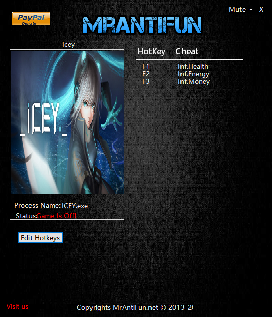 ICEY三项修改器 v1.0 MrAntiFun版