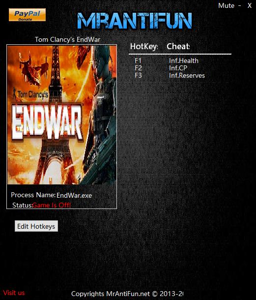 汤姆克兰西之终结战争三项修改器 v1.0 MrAntiFun版