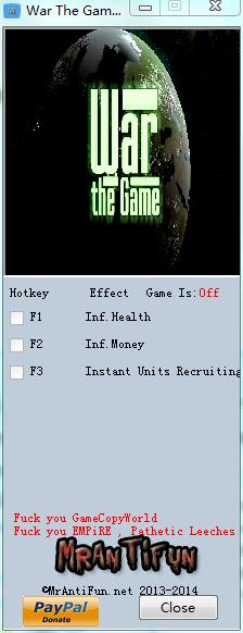 战争游戏三项修改器 v5.6 MrAntiFun版