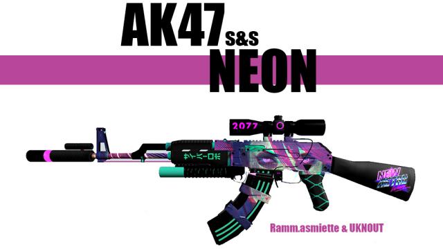 求生之路2AK47霓虹喷漆版MOD asmiette版