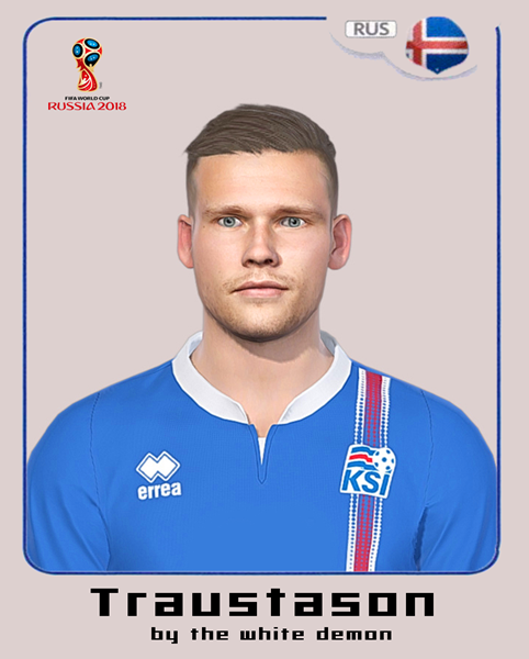 实况足球2018最新冰岛球员特劳斯塔松面部补丁 绿色版