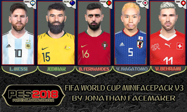 实况足球2018最新世界杯群星脸型包补丁 绿色版