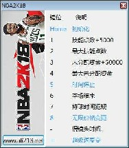 NBA 2K18十项修改器 v1.0 peizhaochen版