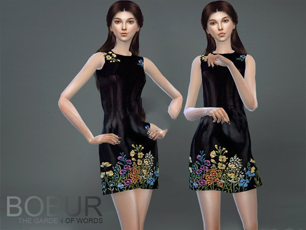 模拟人生4女性黑色美丽鲜花连衣裙MOD 绿色免费版