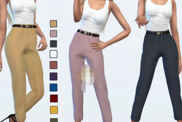 模拟人生4女性的复古纯色长裤mod 第1张图片