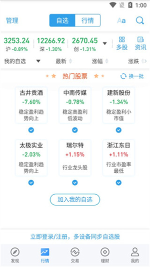 国泰君安君弘app怎么自选股票1