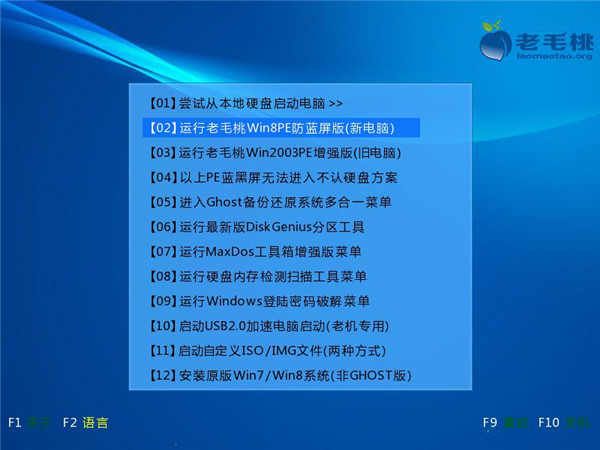 老毛桃一键重装系统使用方法1