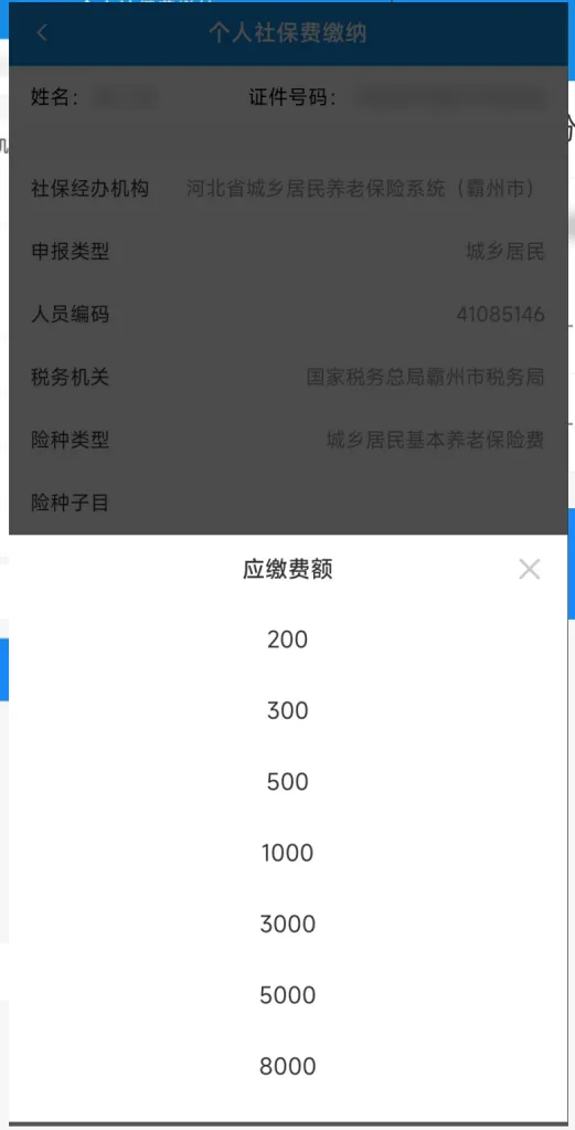 河北税务app怎么交养老保险步骤3