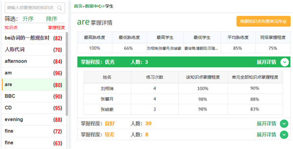 外语通App如何为学生布置不同的个性作业1