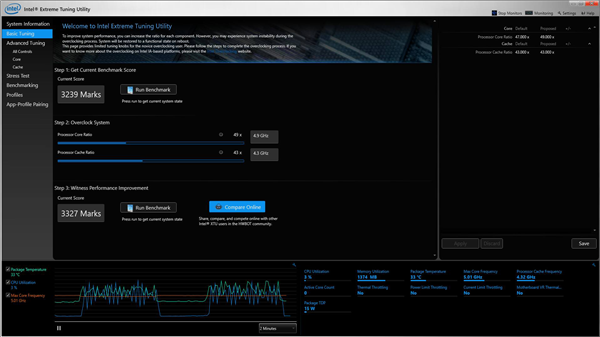 使用英特尔® Extreme Tuning Utility 超频 CPU3