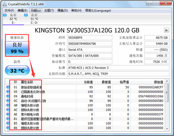 CrystalDiskInfo使用教程截图2