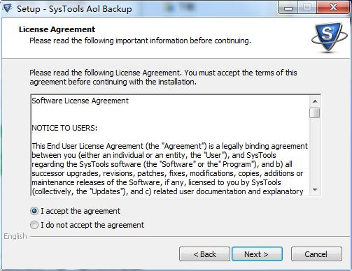SysTools AOL Backup破解版安装步骤2