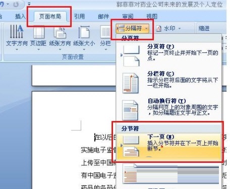 如何在Microsoft Office 2007中设置页码截图2