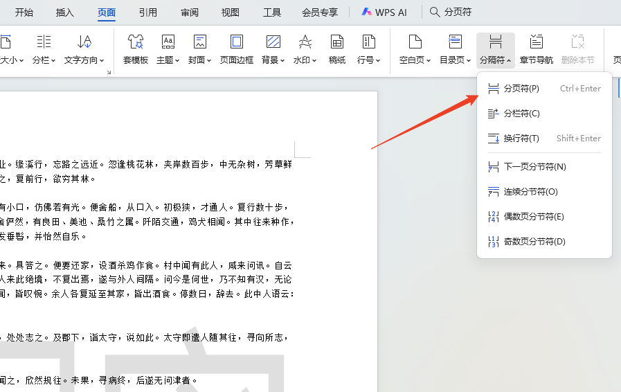 怎么加入分页符和分节符截图3