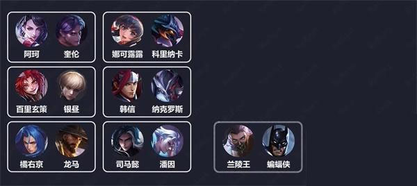 刺客英雄对照表