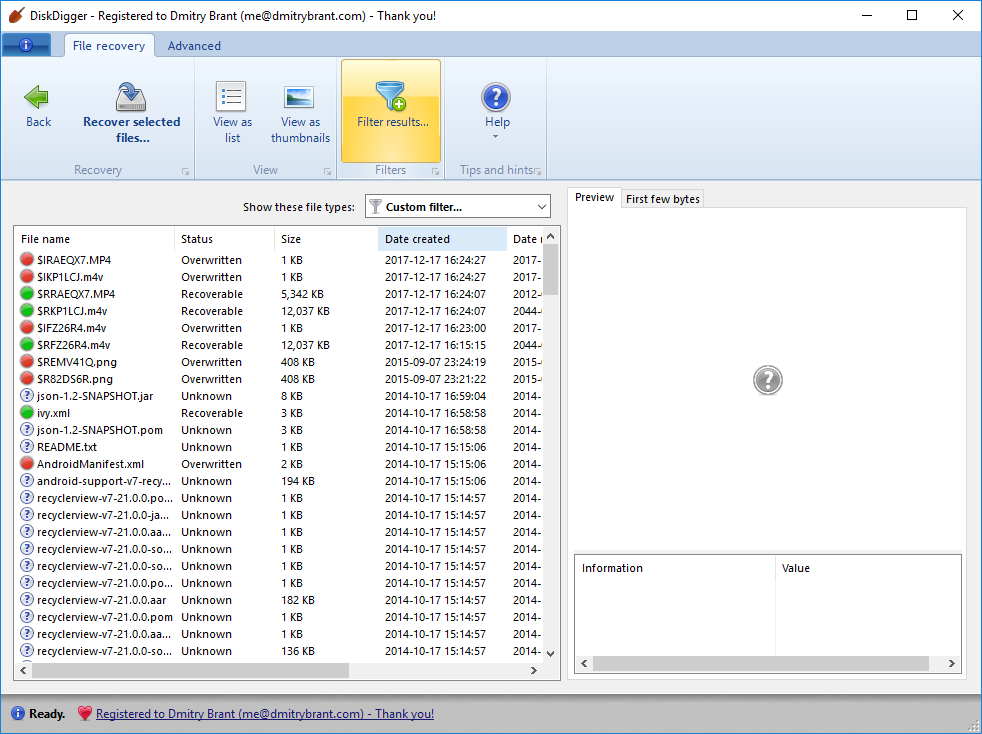 恢复从回收站删除的文件2