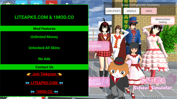 樱花校园作弊菜单MOD中文版下载 第2张图片