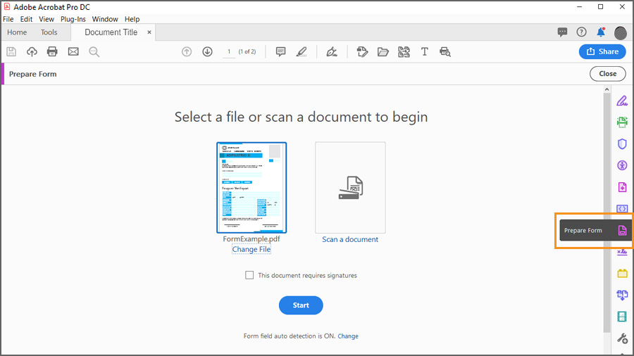 PDF 文件创建数字表单1